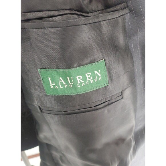 LRL Ralph Lauren Black Pinstripe Blazer Suit Sports Coat 100% Wool Size 44 L - Picture 7 of 9